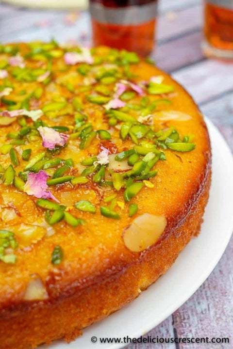 Sharbati Saffron Cake Recipe